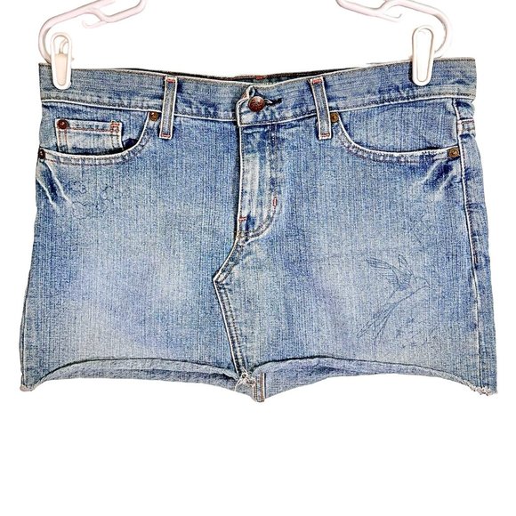 Fossil Denim Amara Mini Skirt Hummingbird Size 10 - Picture 1 of 9